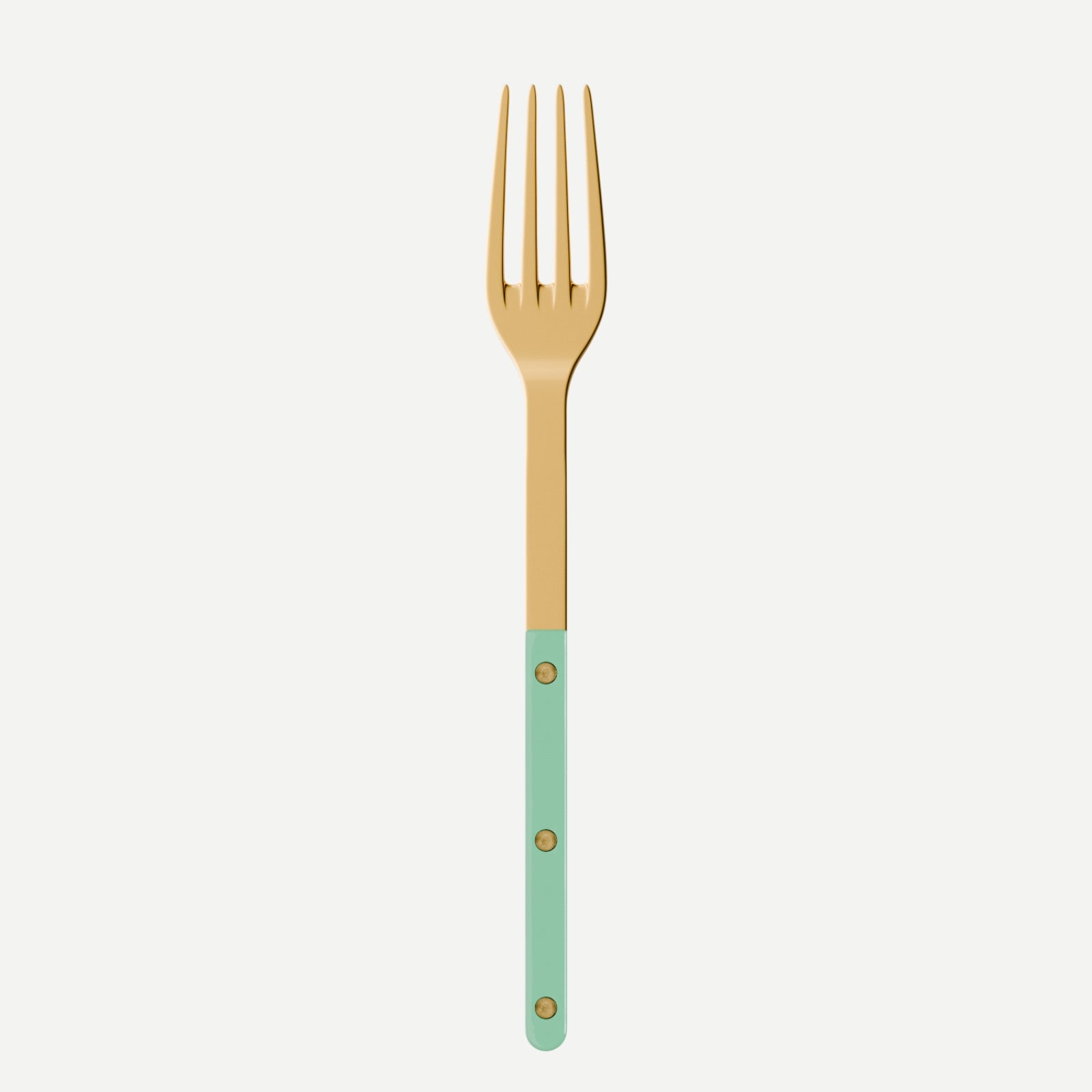 Bistrot Gold color Solid, Pastel green - Serving fork