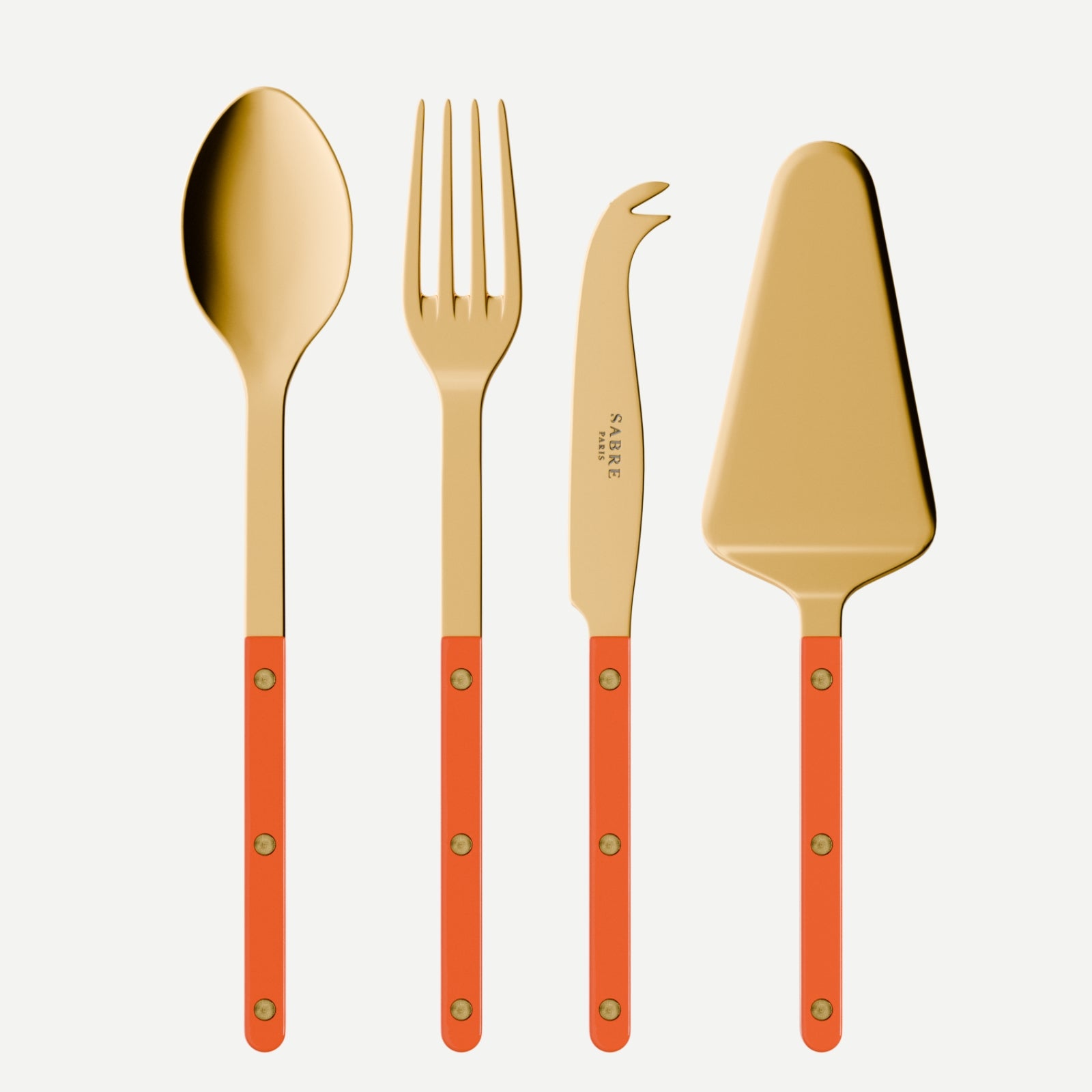 Bistrot Gold Solid, Orange - Set of 4 Bistrot must-have serving pieces