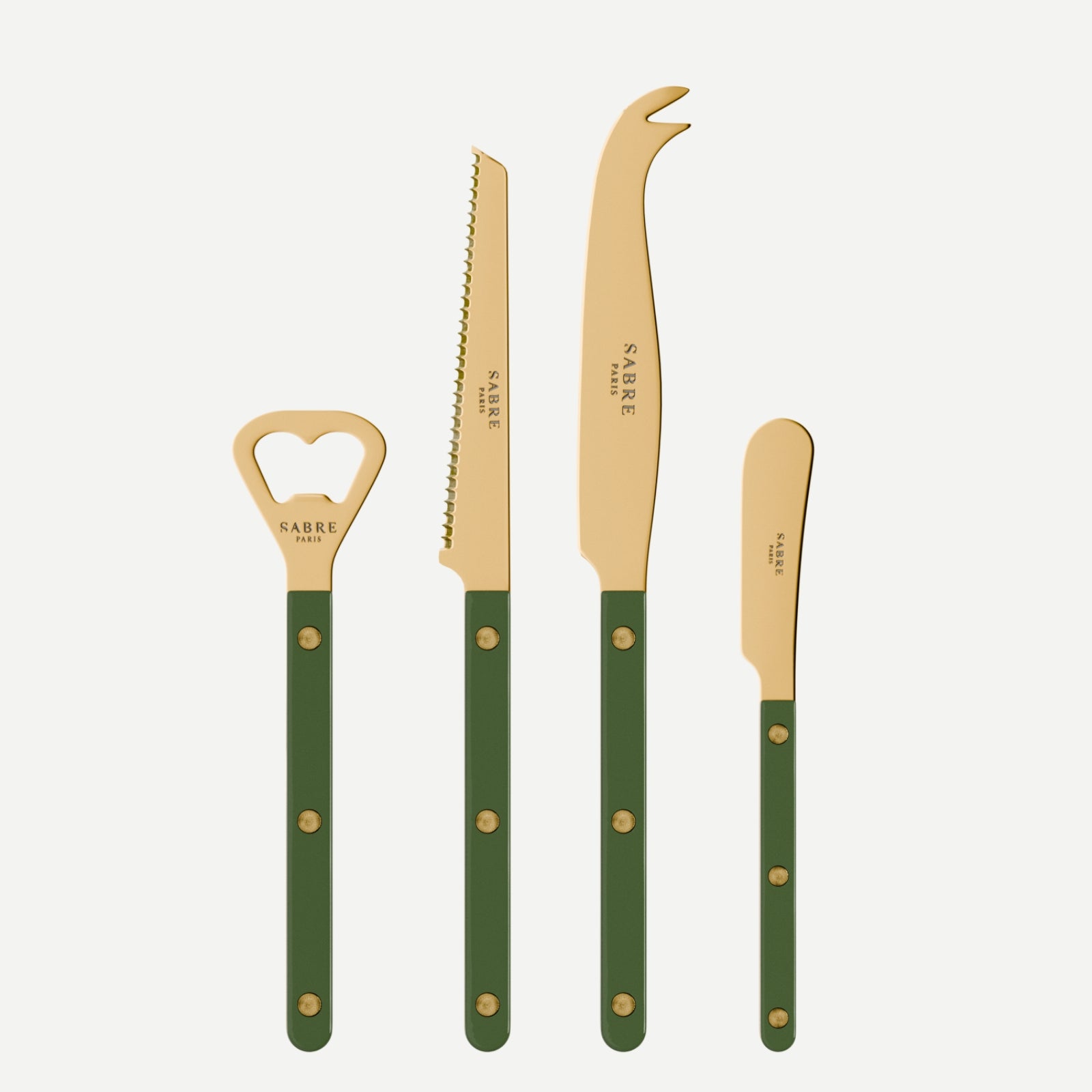 Bistrot Gold Solid, Green - Bistrot aperitif set
