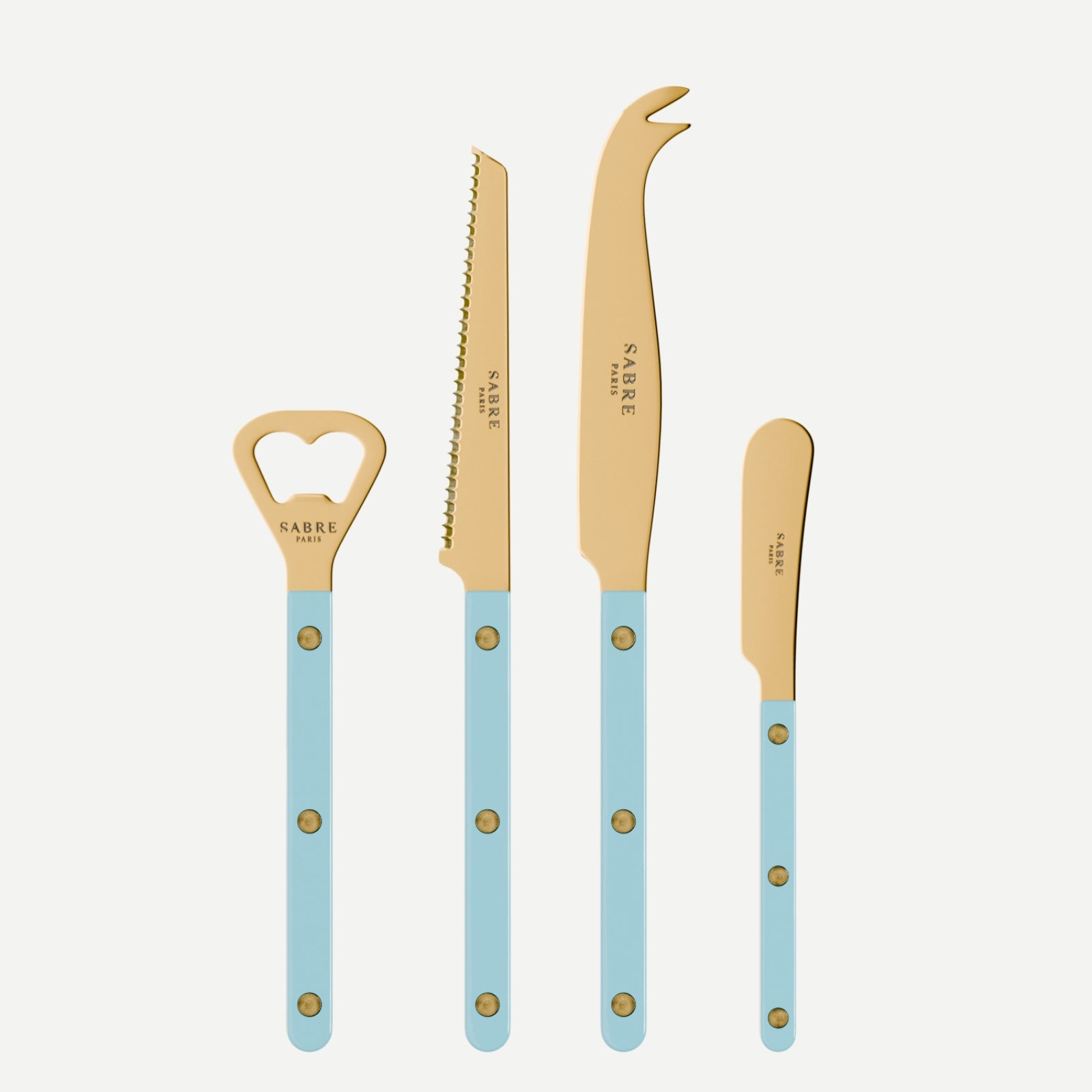 Bistrot Gold Solid, Pastel blue - Bistrot aperitif set