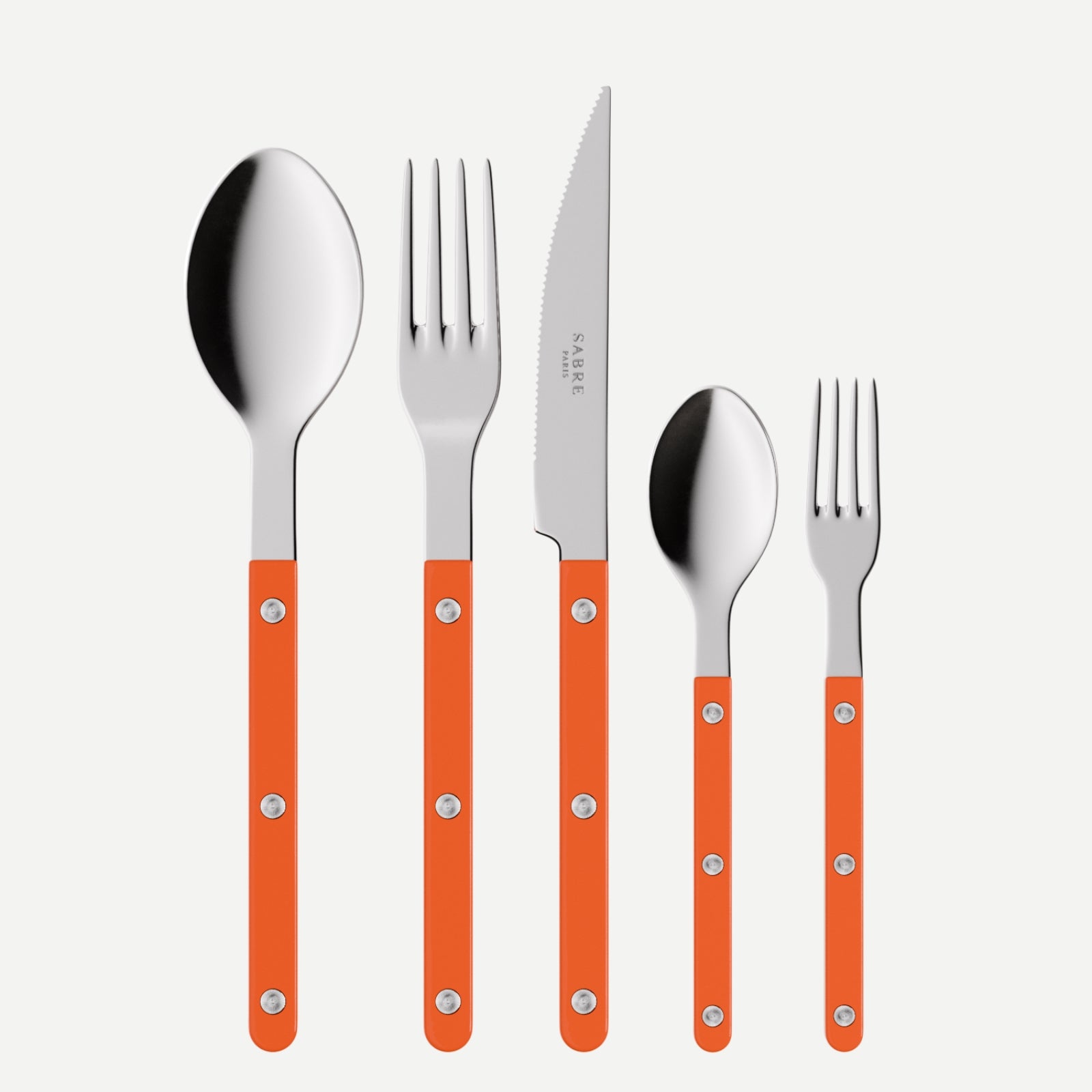 Bistrot Sabre Paris x Motel A Miio, Orange / Ivoire - Set de 5 couverts de table